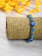 Handmade Stretchable Bracelet With Blue Pottery Beads